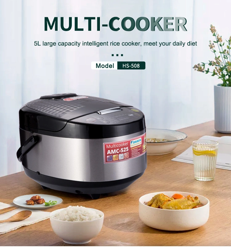 Large Capacity 5L Smart Multi Function Non-Stick Household Kitchen Rice Cooker