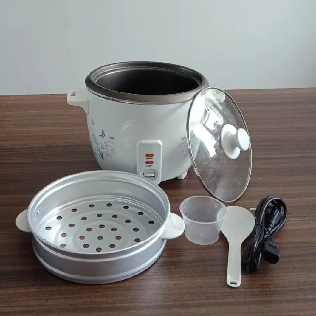 3 Cups Mini Home Rice Cooker with Easy to View Glass Lid and Steamer